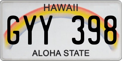 HI license plate GYY398