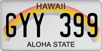 HI license plate GYY399
