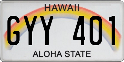 HI license plate GYY401