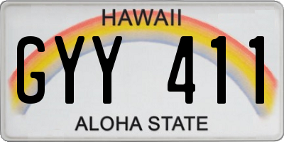 HI license plate GYY411