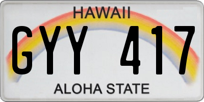 HI license plate GYY417