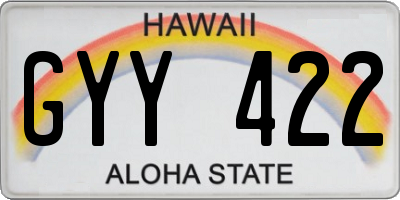 HI license plate GYY422