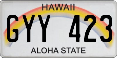 HI license plate GYY423