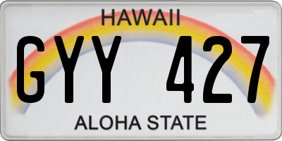 HI license plate GYY427