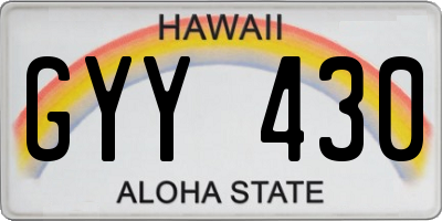 HI license plate GYY430