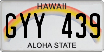 HI license plate GYY439