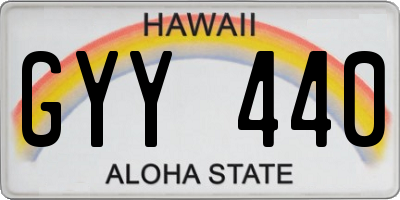HI license plate GYY440