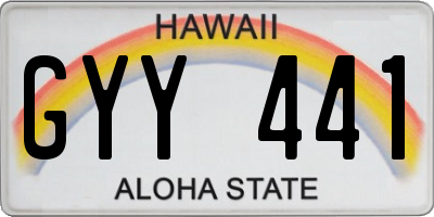 HI license plate GYY441