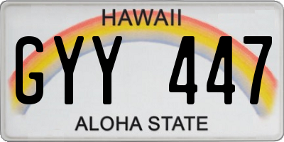 HI license plate GYY447