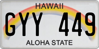HI license plate GYY449