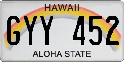 HI license plate GYY452