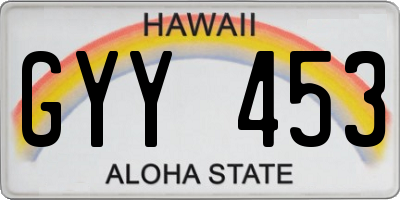 HI license plate GYY453