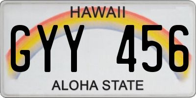 HI license plate GYY456