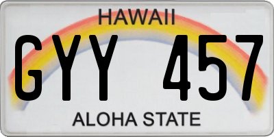 HI license plate GYY457