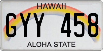 HI license plate GYY458