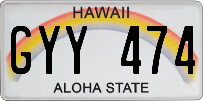 HI license plate GYY474