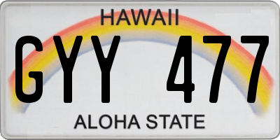 HI license plate GYY477