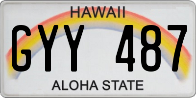 HI license plate GYY487