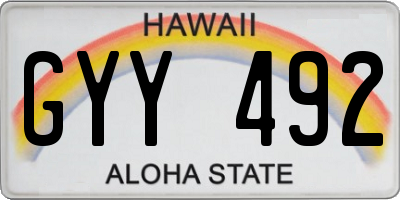 HI license plate GYY492