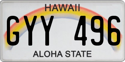HI license plate GYY496