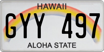 HI license plate GYY497