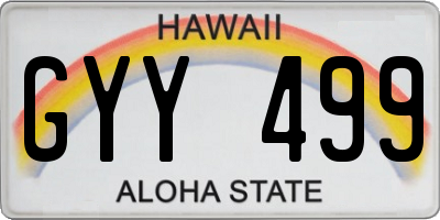 HI license plate GYY499