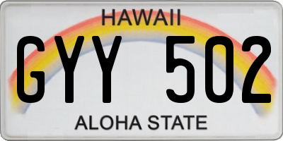 HI license plate GYY502