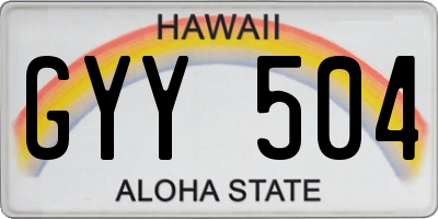 HI license plate GYY504