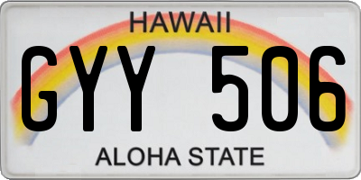 HI license plate GYY506