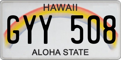 HI license plate GYY508