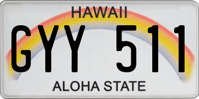 HI license plate GYY511