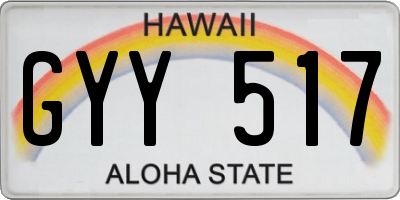 HI license plate GYY517