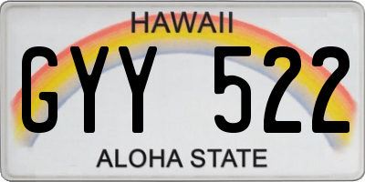 HI license plate GYY522