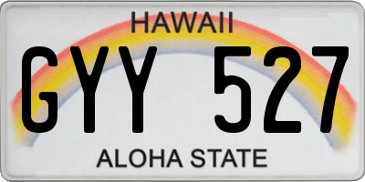 HI license plate GYY527