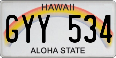 HI license plate GYY534