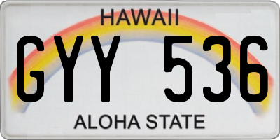 HI license plate GYY536