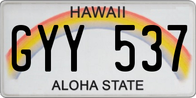 HI license plate GYY537