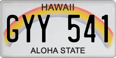 HI license plate GYY541