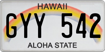 HI license plate GYY542