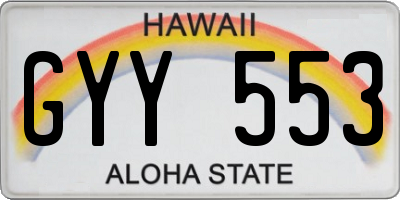 HI license plate GYY553