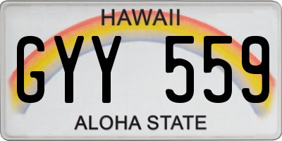 HI license plate GYY559
