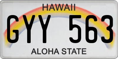 HI license plate GYY563