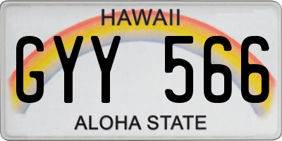 HI license plate GYY566