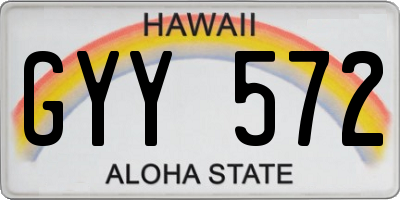 HI license plate GYY572