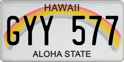 HI license plate GYY577