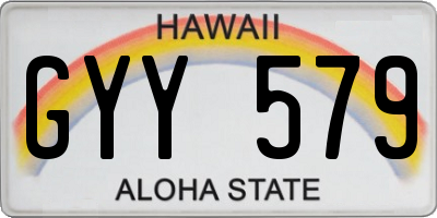 HI license plate GYY579