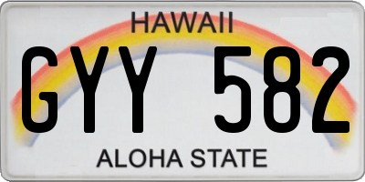 HI license plate GYY582