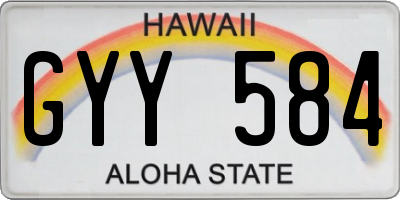 HI license plate GYY584