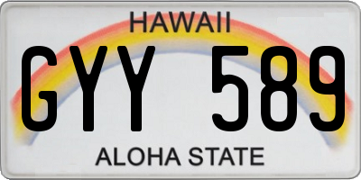 HI license plate GYY589