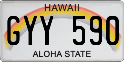 HI license plate GYY590